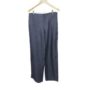 Weekend Max Mara Women 100% Linen Wide Leg Pants US 14 Loose Flowy